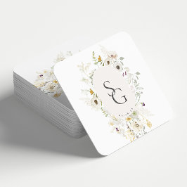 Porta-copo De Papel Quadrado Porta copos de Papel Quadrado de Casamento Botânic