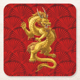 Porta-copo De Papel Quadrado Porta copos de Papel Quadrado de Dragão Dourado Ch