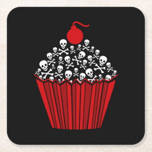 Porta-copo De Papel Quadrado Porta copos de papel quadrado do Cupcake