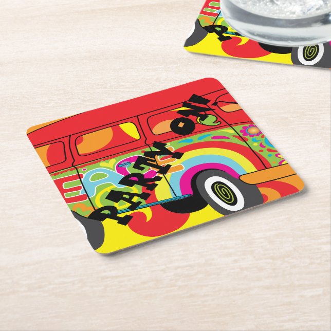 Porta-copo De Papel Quadrado porta copos de Papel Quadrado Estilo 1960 (Inclinado)