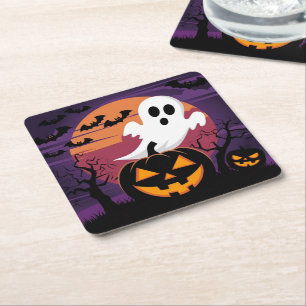 Porta-copo De Papel Quadrado Porta copos de papel quadrado Halloween.