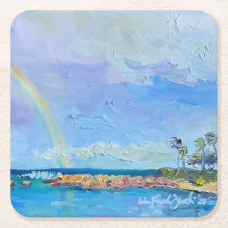 Porta-copo De Papel Quadrado Porta copos de papel Rainbow Ko’Olina Lagoa 4