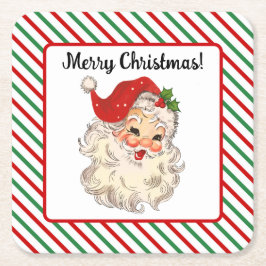 Porta-copo De Papel Quadrado Porta copos de papel Santa Claus