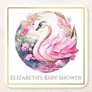 Porta-copo De Papel Quadrado Porta copos de Papel Swan Whimsical