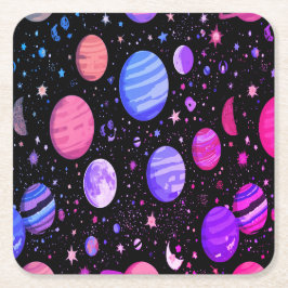 Porta-copo De Papel Quadrado Porta copos de poeira de galáxia artificial - Prot