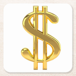 Porta-copo De Papel Quadrado Porta copos de Sinal de Dólar