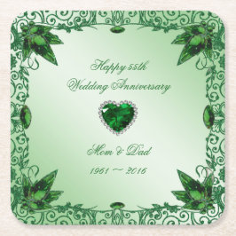 Porta-copo De Papel Quadrado Porta copos do 55º aniversário de casamento da Ele