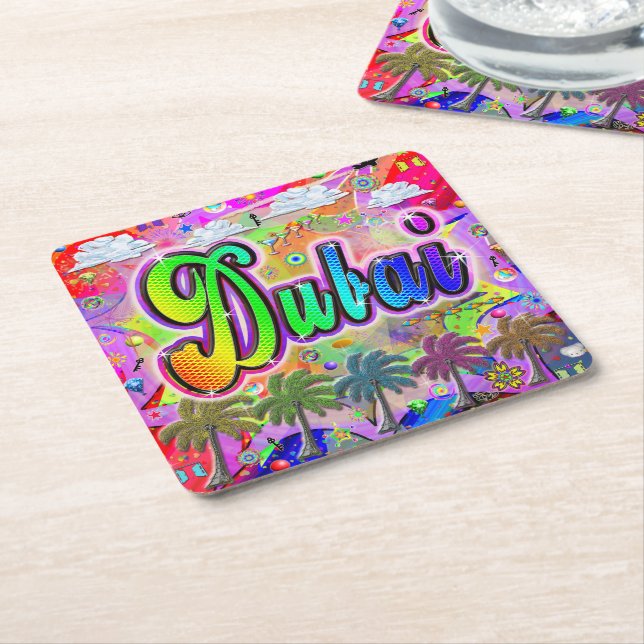 Porta-copo De Papel Quadrado Porta copos do Dubai Vista Express (Inclinado)