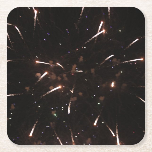 Porta-copo De Papel Quadrado Porta copos do Fireworks Drink (Frente)