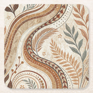 Porta-copo De Papel Quadrado Porta copos do padrão Trendy Boho