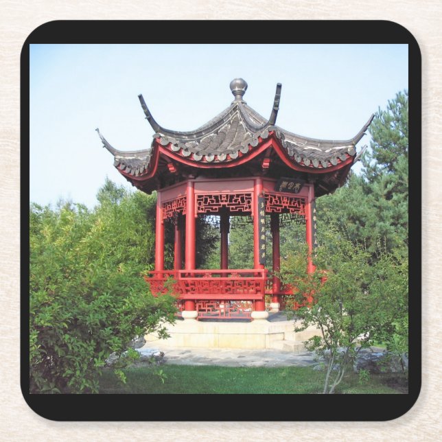 Porta-copo De Papel Quadrado Porta copos do Teatro Chinês (Frente)