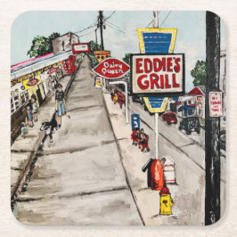 Porta-copo De Papel Quadrado Porta copos "Geneva - On-The-Lake Street View"