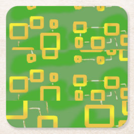 Porta-copo De Papel Quadrado Porta copos Geométrica de Papel Verde Abstrato