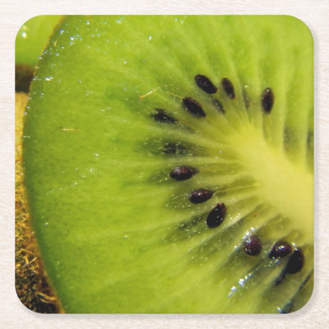 Porta-copo De Papel Quadrado Porta copos Juicy Green Fruity Kiwi (Frente)