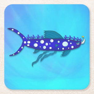 Porta-copo De Papel Quadrado porta copos legal do tubarão dos desenhos animados