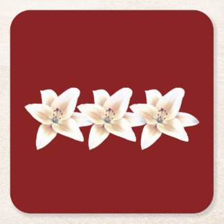 Porta-copo De Papel Quadrado Porta copos Lily (Vermelho) ゆ り の ー(タ) de ス da Equ