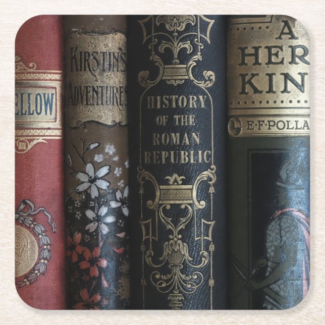 Porta-copo De Papel Quadrado Porta copos literária (Frente)