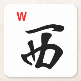 Porta-copo De Papel Quadrado Porta copos ocidental do azulejo do Mah Jongg