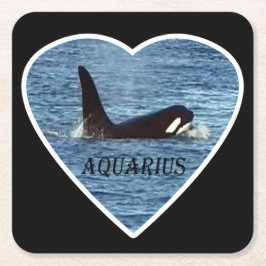 Porta-copo De Papel Quadrado Porta copos Orca Assassina da Costa Oeste "Aquariu