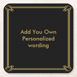 Porta-copo De Papel Quadrado Porta copos personalizada estilo do art deco 1920