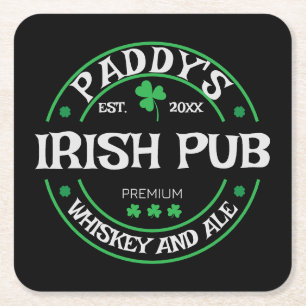 Porta-copo De Papel Quadrado Porta copos personalizada para Irish Pub