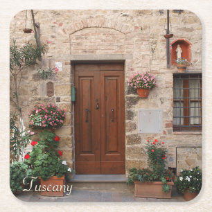 Porta-copo De Papel Quadrado Porta de madeira Toscânia Italia personalizada