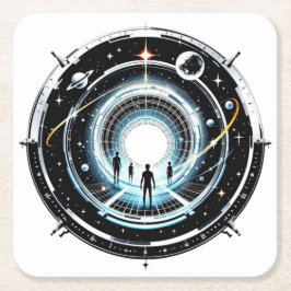 Porta-copo De Papel Quadrado Portal Cósmico