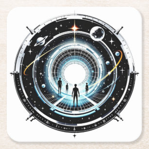 Porta-copo De Papel Quadrado Portal Cósmico