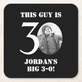 Porta-copo De Papel Quadrado Portas copos aniversário de 30 anos Pretas Para Ho