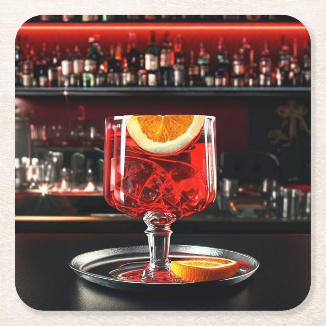 Porta-copo De Papel Quadrado Portas copos coquetéis 02 (Frente)