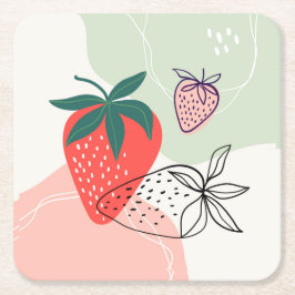Porta-copo De Papel Quadrado Portas copos de Abstrato Strawberry