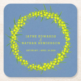 Porta-copo De Papel Quadrado Portas copos de arte de aquarela de flor amarela