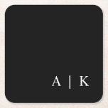 Porta-copo De Papel Quadrado Portas copos De Casamento Com Branco Preto Monogra<br><div class="desc">Adicione um toque de personalização à sua celebração de casamento com estas monogradas portas copos de casamento. Os convidados vão adorar o na moda preto e branco design com suas iniciais. Pode ser personalizado para atender às suas necessidades. © Gorjo Designs. Feito para você através da plataforma Zazzle.</div>