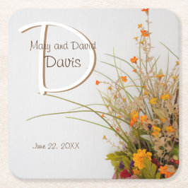 Porta-copo De Papel Quadrado Portas copos De Casamento De Flores De Madeira Bra