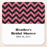 Portas copos de Chá de panela Glitter Gevron-Rosa