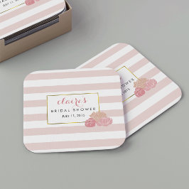 Porta-copo De Papel Quadrado Portas copos de Chás de panela de Peony de Strike 