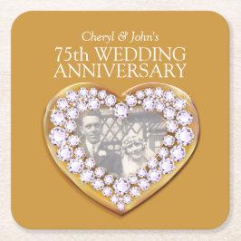 Porta-copo De Papel Quadrado portas copos de fotos do coração do aniversário de