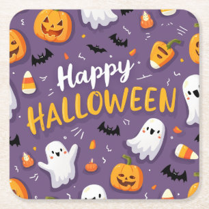 Porta-copo De Papel Quadrado Portas copos de Halloween - Perfeito para Bebidas