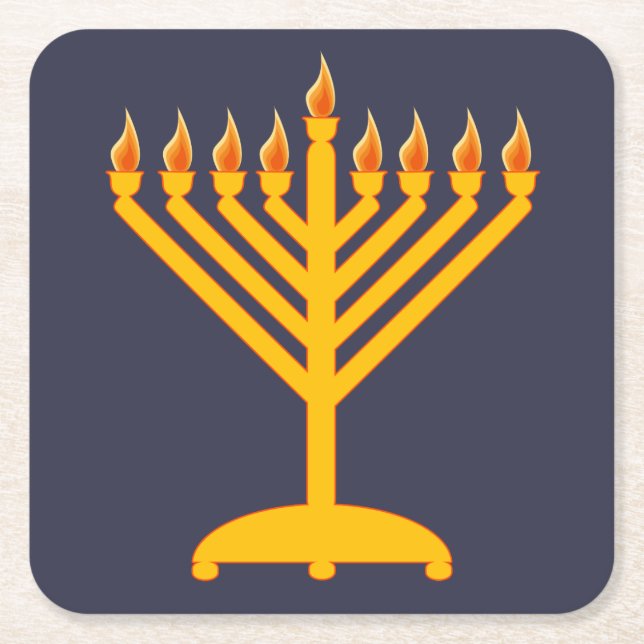 Porta-copo De Papel Quadrado Portas copos de Menora (Frente)