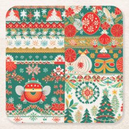 Porta-copo De Papel Quadrado Portas copos de Natal