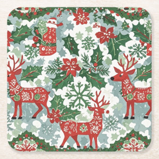 Porta-copo De Papel Quadrado Portas copos de Natal