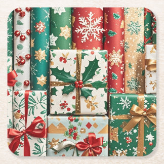 Porta-copo De Papel Quadrado Portas copos de Natal