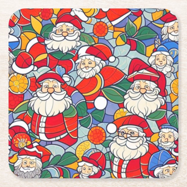 Porta-copo De Papel Quadrado Portas copos de Natal (Frente)