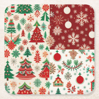 Porta-copo De Papel Quadrado Portas copos de Natal
