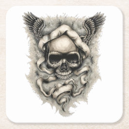 Porta-copo De Papel Quadrado Portas copos de papel com a arte "Asas de Destino"