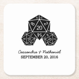Porta-copo De Papel Quadrado Portas copos de Papel de Casamento de Dice Ebony D
