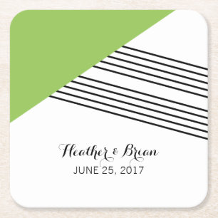 Porta-copo De Papel Quadrado Portas copos de papel de faixa geométrica verde