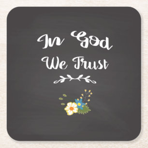 Porta-copo De Papel Quadrado Portas copos De Papel Inspiradoras Em Deus Confiam