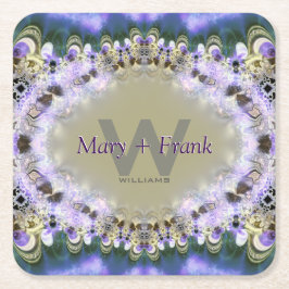 Porta-copo De Papel Quadrado Portas copos de Papel Lilás Dourado Roxo