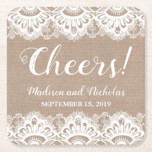 Porta-copo De Papel Quadrado Portas copos de papel para casamentos de buracos e